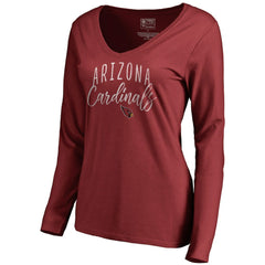 Arizona Cardinals Women's Graceful Long Sleeve V-Neck T-Shirt Cardinal