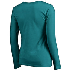 Miami Dolphins Women's Graceful Long Sleeve V-Neck T-Shirt Aqua
