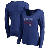 New York Giants Women's Graceful Long Sleeve V-Neck T-Shirt Royal