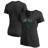 San Jose Sharks Women's Graceful V-Neck T-Shirt - Black - NHL 3088752