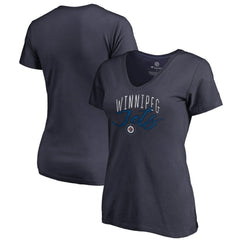 Winnipeg Jets Women's Graceful V-Neck T-Shirt - Navy - NHL 3088759