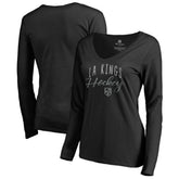 Los Angeles Kings Women's Graceful Long Sleeve V-Neck T-Shirt - Black - NHL 3088773
