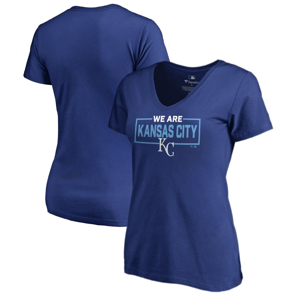 Kansas City Royals Women's We Are Icon V-Neck T-Shirt - Royal - MLB Lifestyle