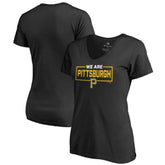 Pittsburgh Pirates Women's We Are Icon V-Neck T-Shirt - Black - MLB on Sale