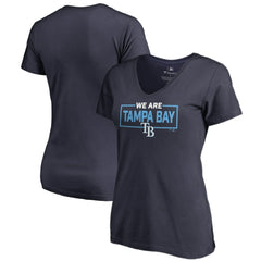 Tampa Bay Rays Women's We Are Icon V-Neck T-Shirt - Navy - MLB Lifestyle