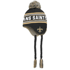 New Orleans Saints Preschool Jacquard Tassel Knit Hat with Pom Black/Gold