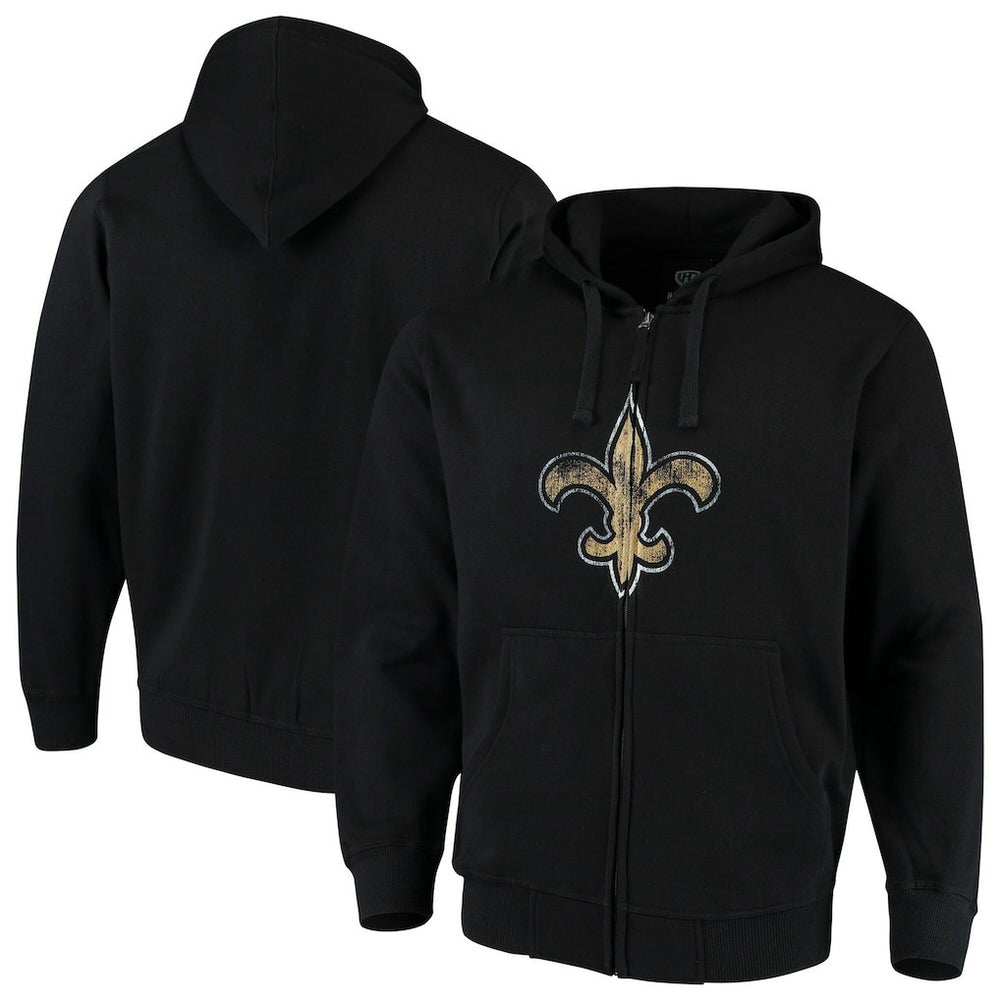 New Orleans Saints G-III Sports by Carl Banks Primary Logo Full-Zip Hoodie Black