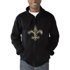 New Orleans Saints G-III Sports by Carl Banks Primary Logo Full-Zip Hoodie Black
