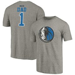 Dallas Mavericks Greatest Dad Tri-Blend T-Shirt Gray