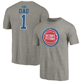 Detroit Pistons Greatest Dad Tri-Blend T-Shirt Gray