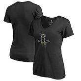 Houston Rockets Women's Cloak Camo V-Neck T-Shirt Black