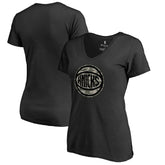 New York Knicks Women's Cloak Camo V-Neck T-Shirt Black