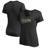Baltimore Orioles Women's Armed Forces Wordmark T-Shirt - Black - MLB Discount