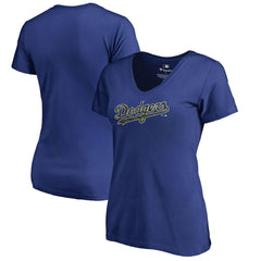 Los Angeles Dodgers Women's Armed Forces Wordmark T-Shirt - Royal - MLB Sale