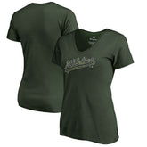 Athletics Women's Armed Forces Wordmark T-Shirt - Green - MLB Sale