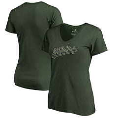 Athletics Women's Armed Forces Wordmark T-Shirt - Green - MLB Sale