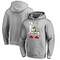 Los Angeles Dodgers Hometown Collection Cali Flag Pullover Hoodie - Heathered Gray - MLB Discount