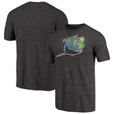 Tampa Bay Rays Cooperstown Collection Forbes Tri-Blend T-Shirt - Heathered Black - MLB Lifestyle