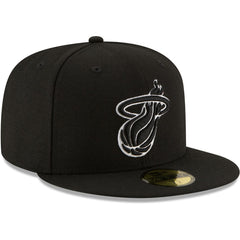 Miami Heat Black & White Logo 59FIFTY Fitted Hat Black | New Era outlet