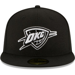 Oklahoma City Thunder Black & White Logo 59FIFTY Fitted Hat Black | New Era Near Me