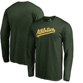 Athletics Team Wordmark Long Sleeve T-Shirt - Green - MLB Discount
