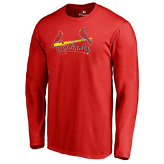 St. Louis Cardinals Team Wordmark Long Sleeve T-Shirt - Red - MLB Discount