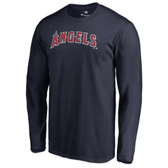 Los Angeles Angels Team Wordmark Long Sleeve T-Shirt - Navy - MLB Lifestyle