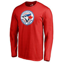 Toronto Blue Jays Team Wordmark Long Sleeve T-Shirt - Red - MLB on Sale