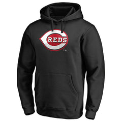 Cincinnati Reds Official Wordmark Fitted Pullover Hoodie - Black - MLB on Sale
