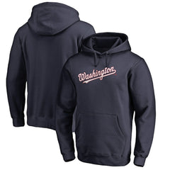 Washington Nationals Official Wordmark Fitted Pullover Hoodie - Navy - MLB Sale