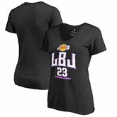 LeBron James Los Angeles Lakers Women's Hometown Collection LBJ V-Neck T-Shirt Black