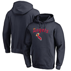 Los Angeles Angels Vintage Cooperstown Collection Wahconah Fitted Pullover Hoodie - Navy - MLB Sale