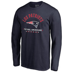 New England Patriots Futbol Americano Long Sleeve T-Shirt Navy
