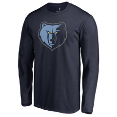 Memphis Grizzlies New Primary Logo Long Sleeve T-Shirt Navy