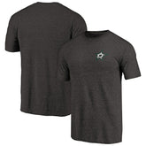 Dallas Stars Primary Logo Left Chest Distressed Tri-Blend T-Shirt - Black - NHL 3254339