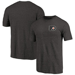 Philadelphia Flyers Primary Logo Left Chest Distressed Tri-Blend T-Shirt - Black - NHL 3254350