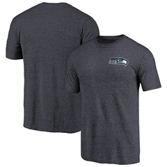 Seattle Seahawks Primary Logo Left Chest Distressed Tri-Blend T-Shirt Heathered College Navy