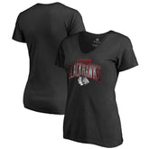 Chicago Blackhawks Women's Arch Smoke V-Neck T-Shirt - Black - NHL 3255549