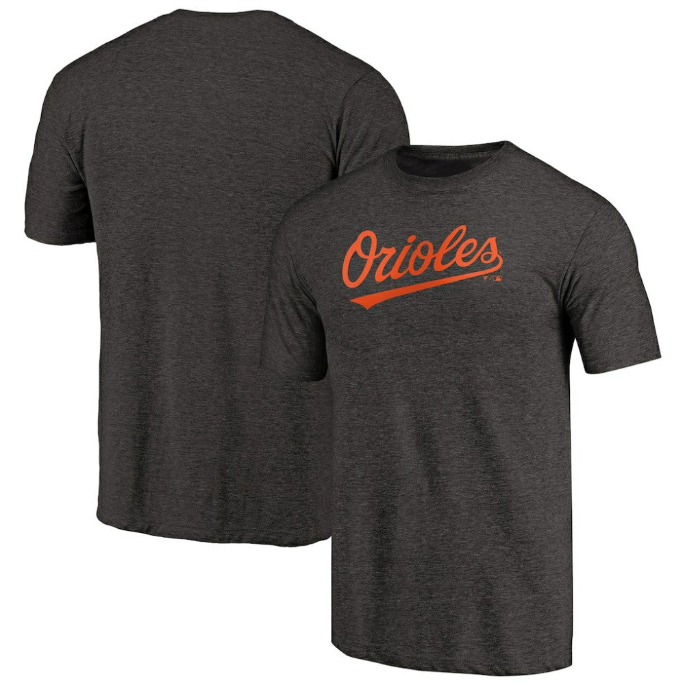 Baltimore Orioles Team Wordmark Tri-Blend T-Shirt - Black - MLB Discount