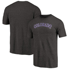 Colorado Rockies Team Wordmark Tri-Blend T-Shirt - Black - MLB Online