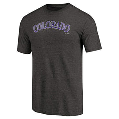 Colorado Rockies Team Wordmark Tri-Blend T-Shirt - Black - MLB Online