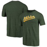 Athletics Team Wordmark Tri-Blend T-Shirt - Green - MLB Discount
