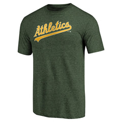 Athletics Team Wordmark Tri-Blend T-Shirt - Green - MLB Discount