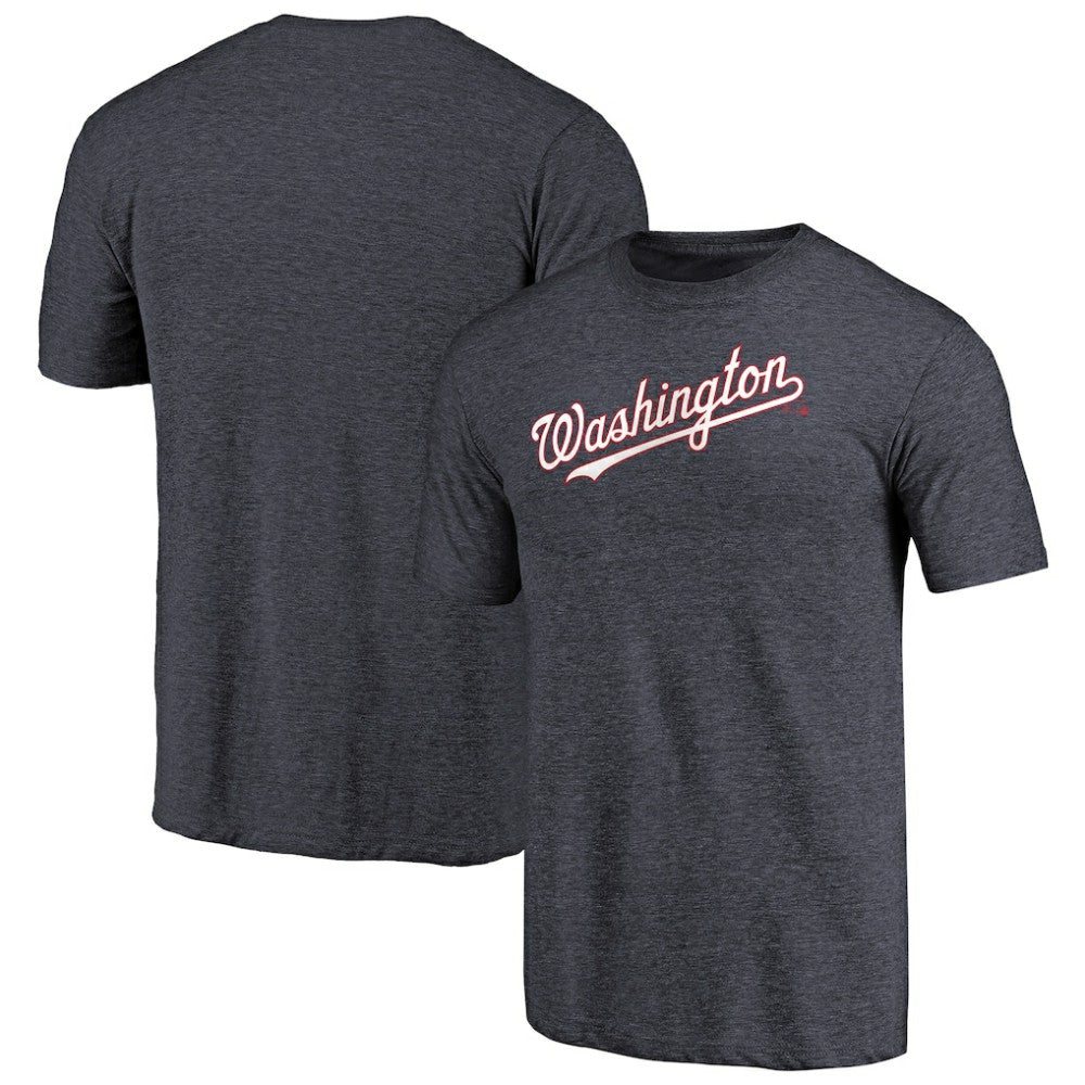 Washington Nationals Team Wordmark Tri-Blend T-Shirt - Navy - MLB Online