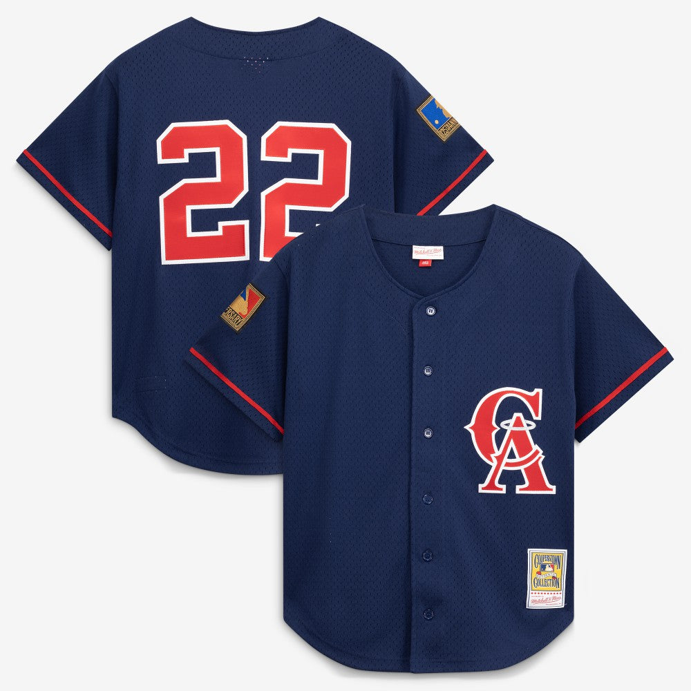 Bo Jackson California Angels Mitchell & Ness Cooperstown Collection Mesh Batting Practice Button-Up Jersey - Navy - Mitchell & Ness on Sale
