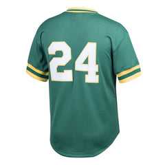 Rickey Henderson Athletics Mitchell & Ness Youth Cooperstown Collection Mesh Batting Practice Jersey - Green - Mitchell & Ness Discount