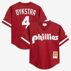 Lenny Dykstra Philadelphia Phillies Mitchell & Ness Youth Cooperstown Collection Mesh Batting Practice Jersey - Burgundy - Mitchell & Ness Sale
