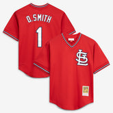 Ozzie Smith St. Louis Cardinals Mitchell & Ness Youth Cooperstown Collection Mesh Batting Practice Jersey - Navy - Mitchell & Ness Sale