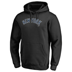 New York Yankees Official Wordmark Fitted Pullover Hoodie - Black - MLB Sale