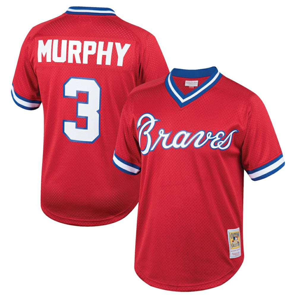 Dale Murphy Atlanta Braves Mitchell & Ness Youth Cooperstown Collection Mesh Batting Practice Jersey - Red - Mitchell & Ness Sale